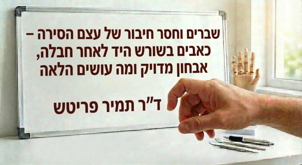 שברים וחסר חיבור של עצם הסירה