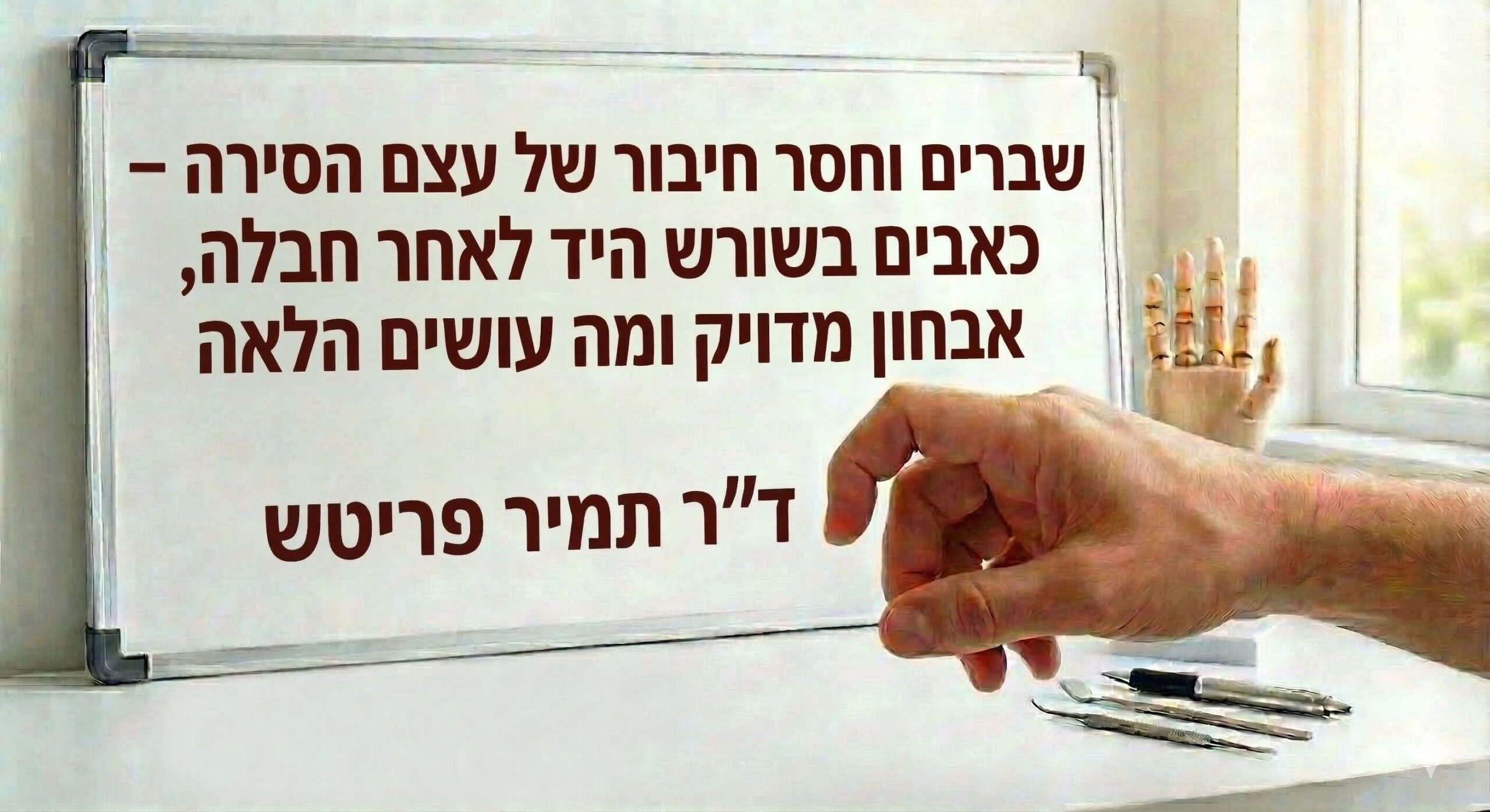 שברים וחסר חיבור של עצם הסירה
