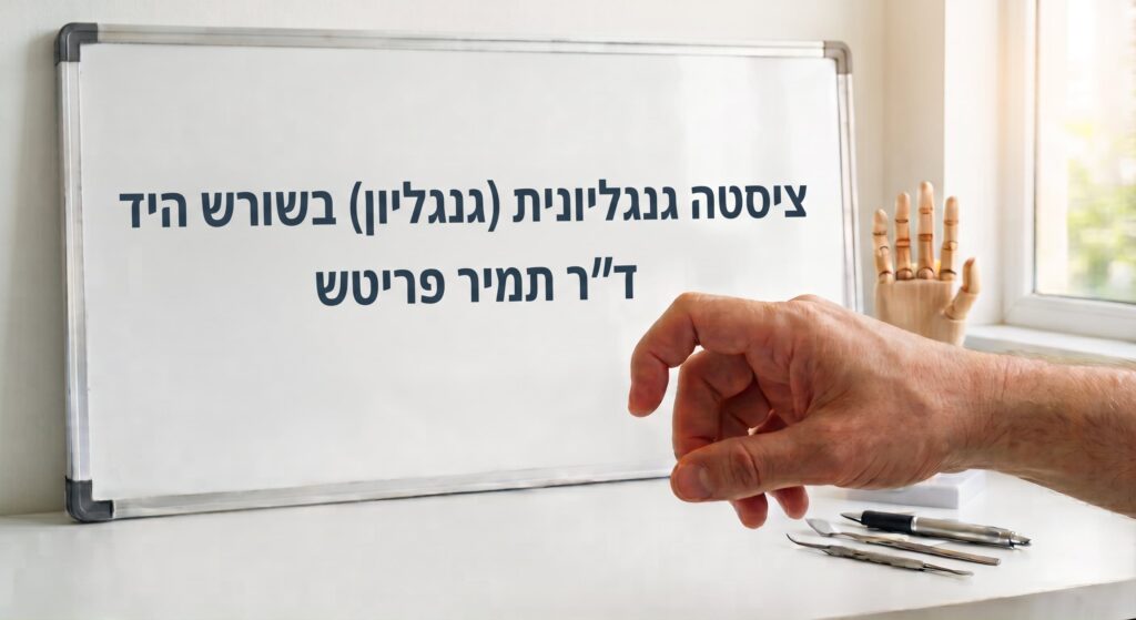 ציסטה גנגליונית (גנגליון) בשורש היד
